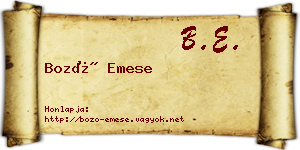 Bozó Emese névjegykártya